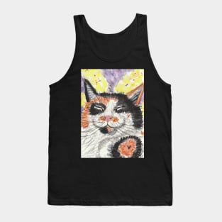 Happy Calico cat face art Tank Top